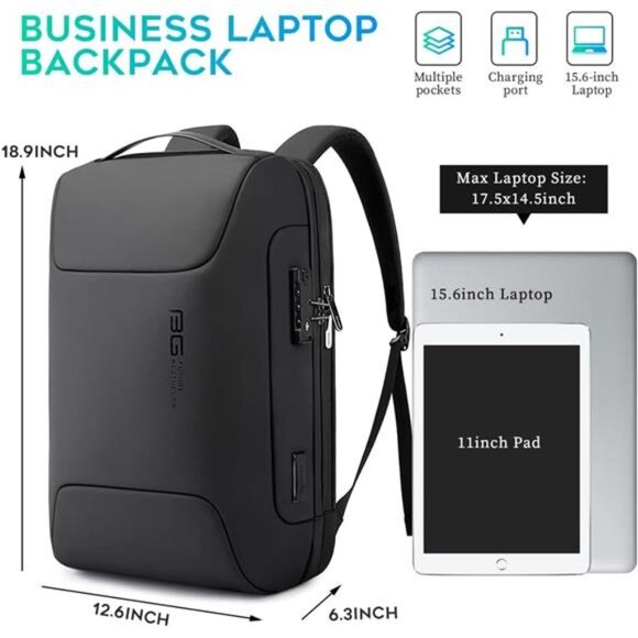 Anti Theft Business Backpack Fits 15.6 Inch Laptop,Smart Work Backpack - Picture 2 of 7